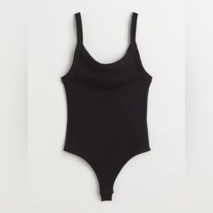 Ribbed Jersey Thong Bodysuit